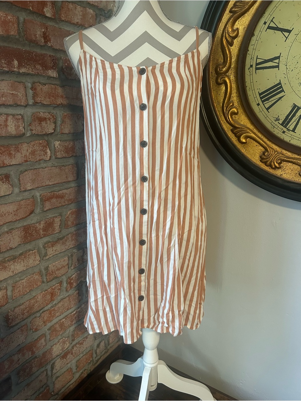 H&M • Striped Button-Down Sundress